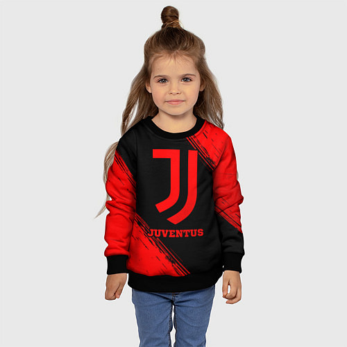 Детский свитшот Juventus - red gradient / 3D-Черный – фото 4