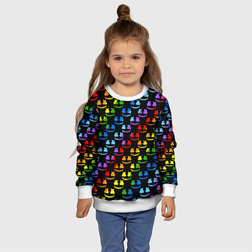 Детский свитшот Marshmello dj colors / 3D-Белый – фото 4