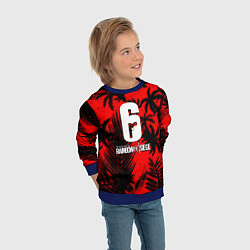 Свитшот детский Rainbow six тропик паттерн, цвет: 3D-синий — фото 2