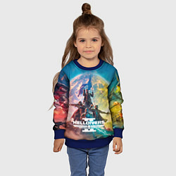 Свитшот детский Эскалация свободы Helldivers 2, цвет: 3D-синий — фото 2