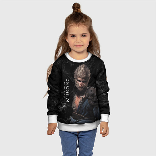Детский свитшот Black Myth Wukong dark Sun Wukong / 3D-Белый – фото 4
