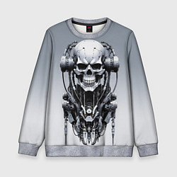 Детский свитшот Cool cyber skull - ai art fantasy
