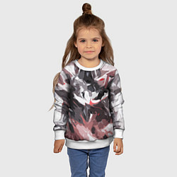 Свитшот детский Абстрактный узор черно-серый, цвет: 3D-белый — фото 2
