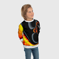 Свитшот детский Фрактальный узор абстракция, цвет: 3D-белый — фото 2