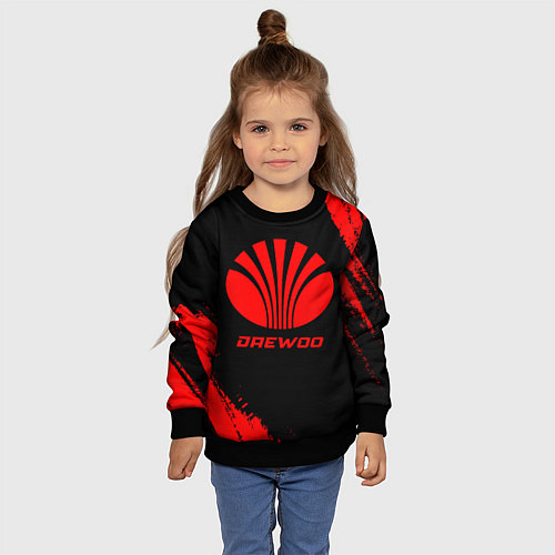 Детский свитшот Daewoo - red gradient / 3D-Черный – фото 4