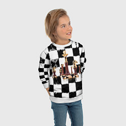 Свитшот детский Шахматные фигуры на доске, цвет: 3D-белый — фото 2