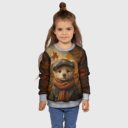 Свитшот детский Мишка в кепке и шарфе, цвет: 3D-меланж — фото 2