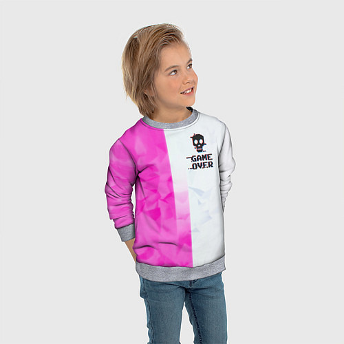 Детский свитшот Game over pink abstraction / 3D-Меланж – фото 3