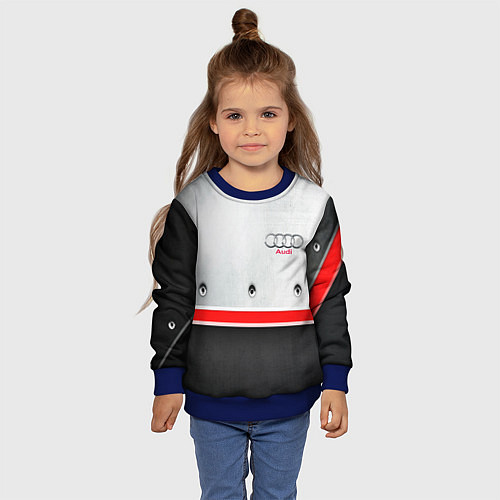 Детский свитшот Audi metal sport / 3D-Синий – фото 4