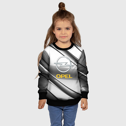 Детский свитшот Opel стальная геометрия / 3D-Черный – фото 4