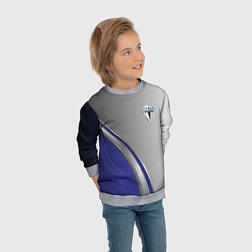 Детский свитшот Tesla abstraction auto / 3D-Меланж – фото 3