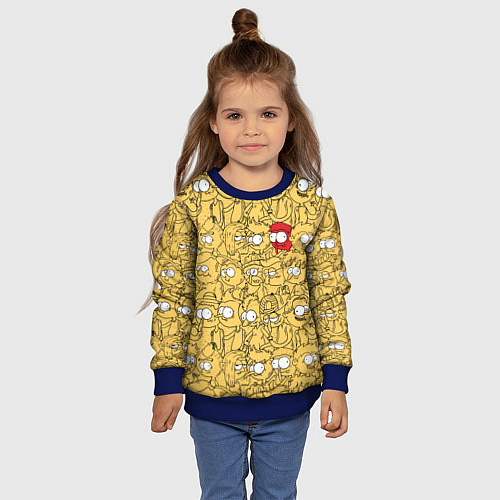 Детский свитшот Красный человечек / 3D-Синий – фото 4