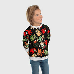 Свитшот детский Персонажи Among us, цвет: 3D-белый — фото 2