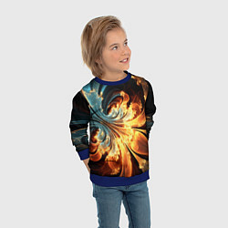 Свитшот детский Абстрактный фрактал, цвет: 3D-синий — фото 2