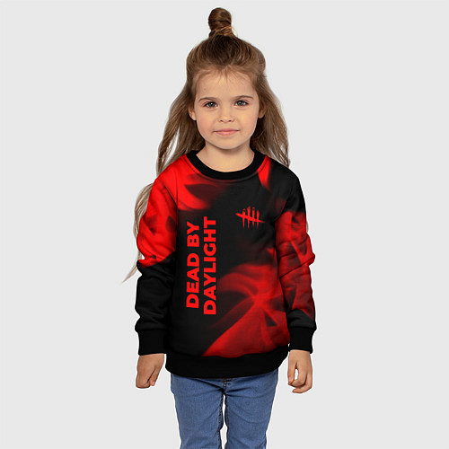 Детский свитшот Dead by Daylight - red gradient вертикально / 3D-Черный – фото 4