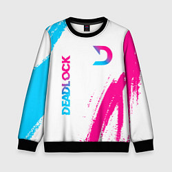 Свитшот детский Deadlock neon gradient style вертикально, цвет: 3D-черный