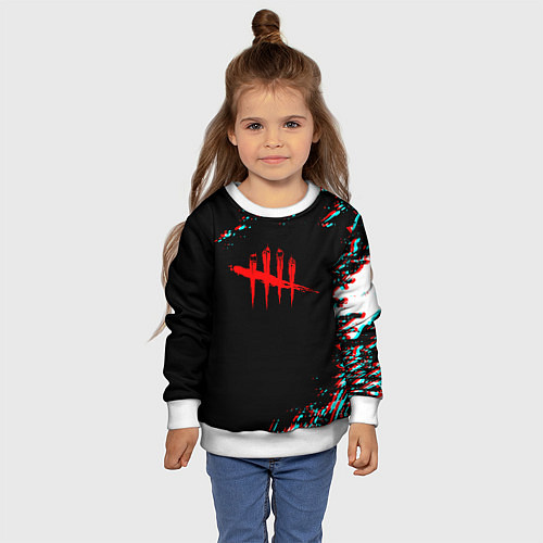 Детский свитшот Dead by daylight глитч / 3D-Белый – фото 4