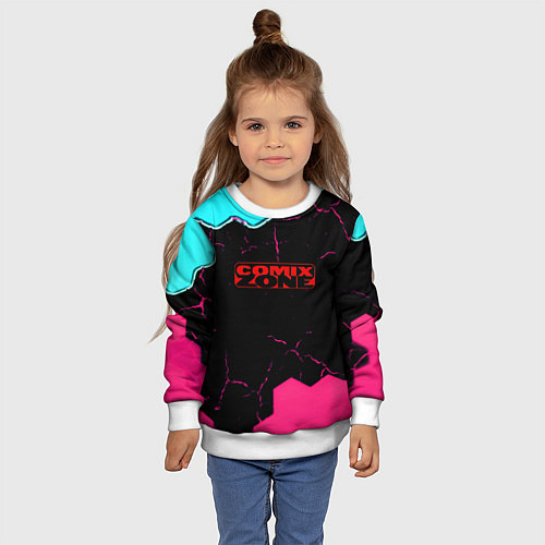 Детский свитшот Comix zone hexagon / 3D-Белый – фото 4