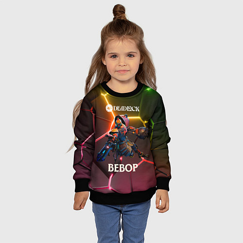 Детский свитшот Deadlock Bebop неоновые плиты / 3D-Черный – фото 4