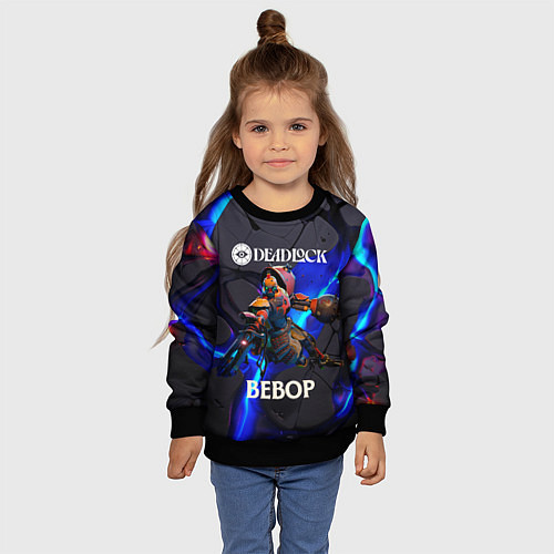 Детский свитшот Deadlock logo and Bebop / 3D-Черный – фото 4