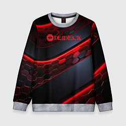 Детский свитшот Deadlock logo красные соты и неон