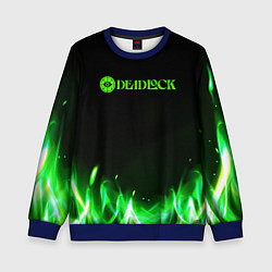 Детский свитшот Deadlock logo зеленый огонь