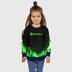 Свитшот детский Deadlock logo зеленый огонь, цвет: 3D-синий — фото 2