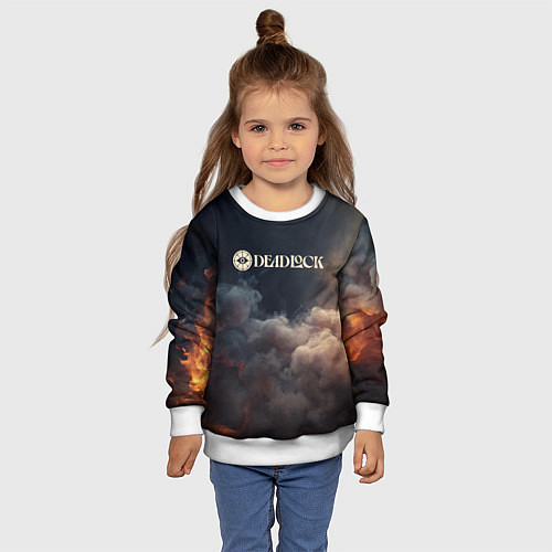 Детский свитшот Deadlock лого и туман / 3D-Белый – фото 4
