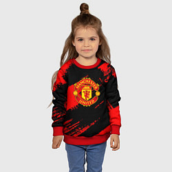 Свитшот детский Манчестер Юнайтед фк, цвет: 3D-красный — фото 2