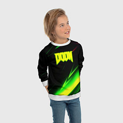 Свитшот детский Doom кислотные линии, цвет: 3D-белый — фото 2