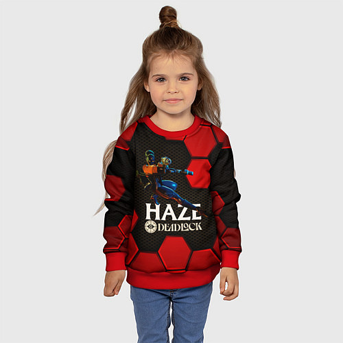 Детский свитшот Deadlock Haze красные плиты / 3D-Красный – фото 4