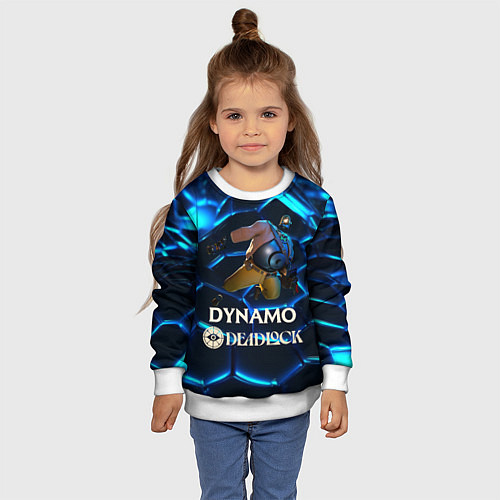 Детский свитшот Динамо Deadlock / 3D-Белый – фото 4