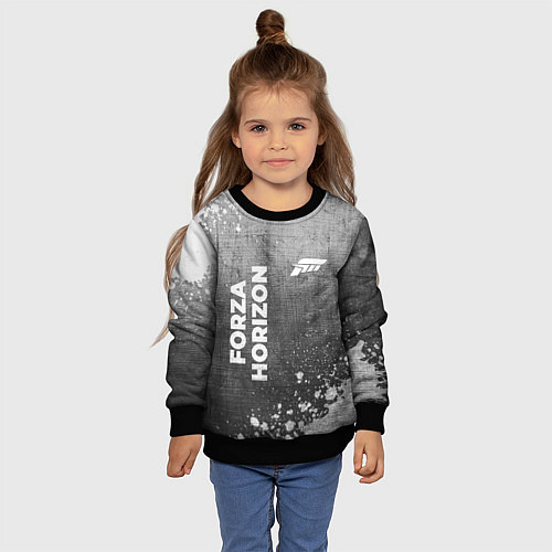 Детский свитшот Forza Horizon - grey gradient вертикально / 3D-Черный – фото 4