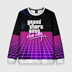 Свитшот детский GTA retro wave, цвет: 3D-белый