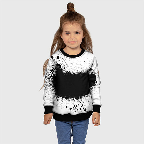 Детский свитшот Просто краски чёрные / 3D-Черный – фото 4
