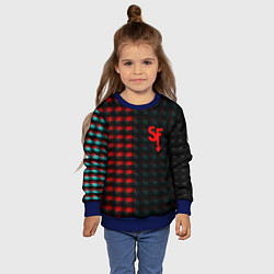 Свитшот детский Sally face текстура глитч, цвет: 3D-синий — фото 2