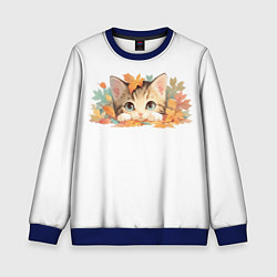 Детский свитшот Котёнок в листьях