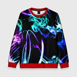 Свитшот детский Неоновый дым текстура, цвет: 3D-красный