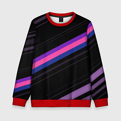 Свитшот детский Неоновые полосы, цвет: 3D-красный