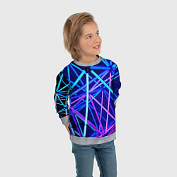 Свитшот детский Неоновая текстура геометрия, цвет: 3D-меланж — фото 2