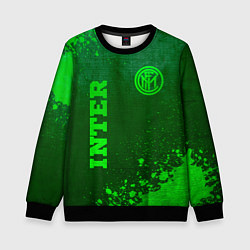 Свитшот детский Inter - green gradient вертикально, цвет: 3D-черный