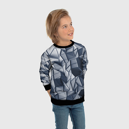 Детский свитшот Геометрические грани / 3D-Черный – фото 3