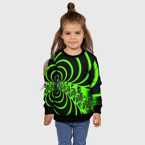 Детский свитшот Оптические иллюзии абстракция / 3D-Черный – фото 4