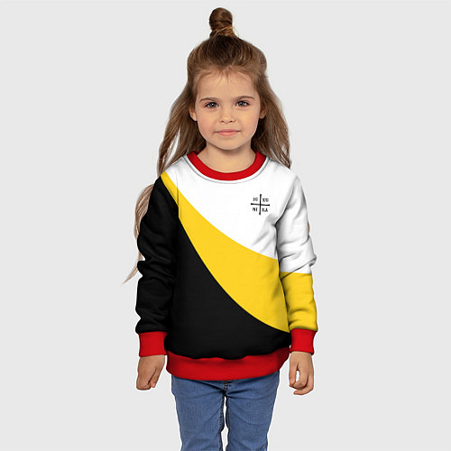 Детский свитшот Сокрушу пред ним врагов его малая черная Ника Нико / 3D-Красный – фото 4