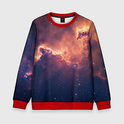 Свитшот детский Космические облака и звезды, цвет: 3D-красный