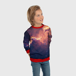 Свитшот детский Космические облака и звезды, цвет: 3D-красный — фото 2