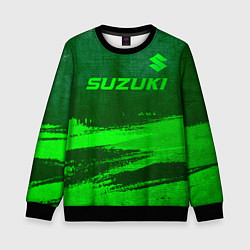 Свитшот детский Suzuki - green gradient посередине, цвет: 3D-черный