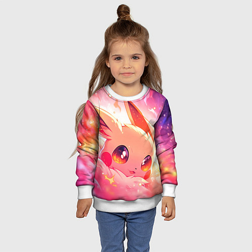Детский свитшот Покемон Пикачу крупно / 3D-Белый – фото 4