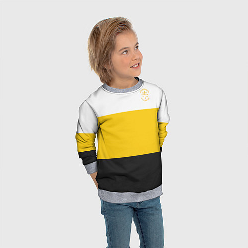 Детский свитшот Мы русские с нами Бог НИКА желтая патриоты / 3D-Меланж – фото 3