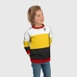 Свитшот детский Мы русские с нами Бог Герб на узорном флаге, цвет: 3D-красный — фото 2